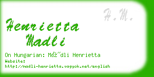 henrietta madli business card